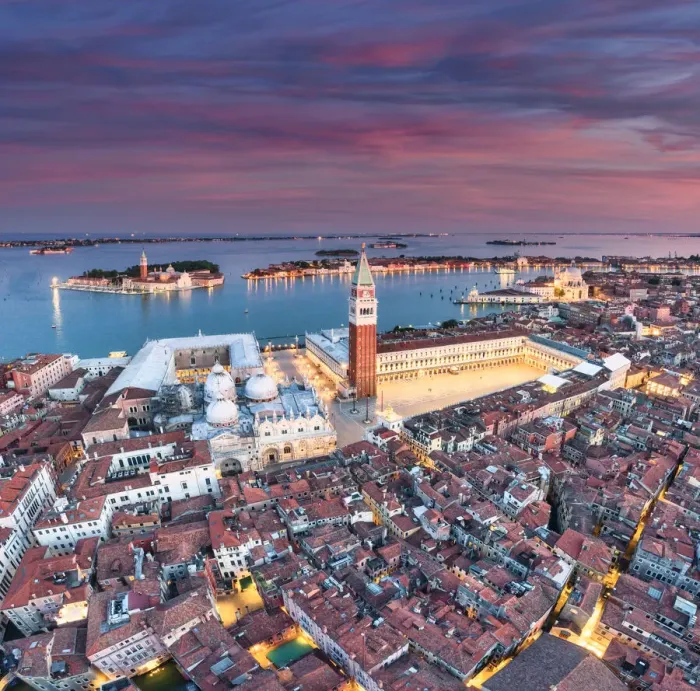 Framed Print : Italy, Veneto, Venice, Aerial view of St Marks square and city centre