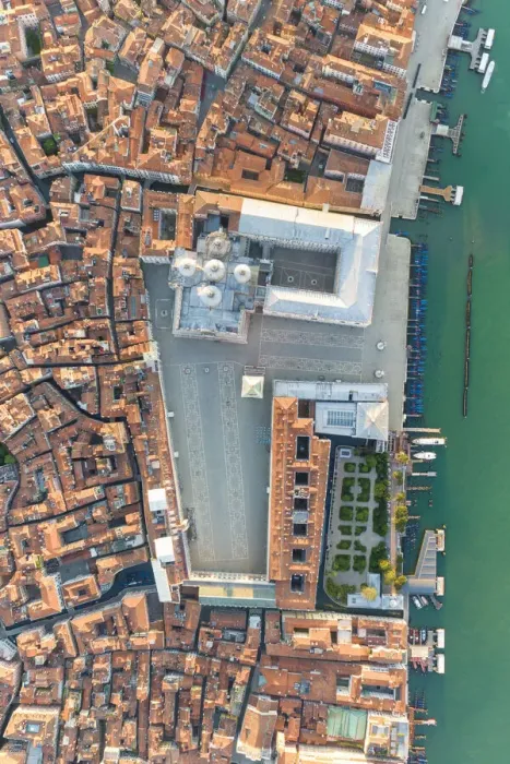 Framed Print : Italy, Veneto, Venice, Aerial view of St Marks square and city centre