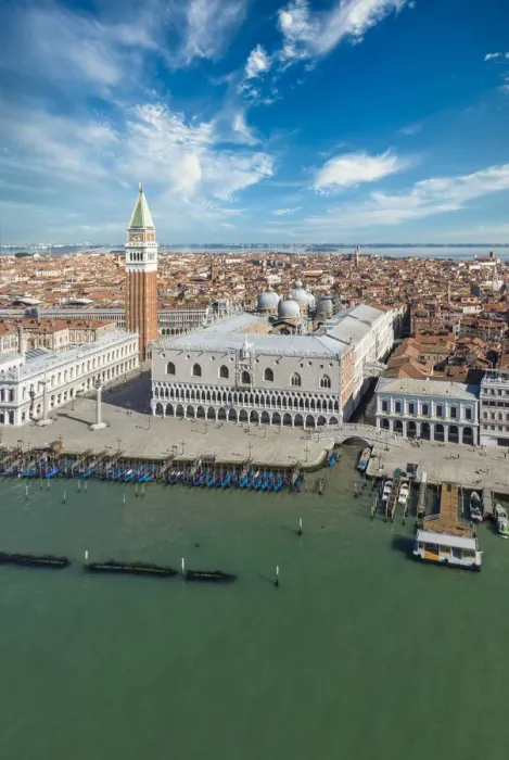 Framed Print : Italy, Veneto, Venice, Aerial view of St Marks square and city centre Framed Print : Italy, Veneto, Venice, Aerial view of St Marks square and city centre