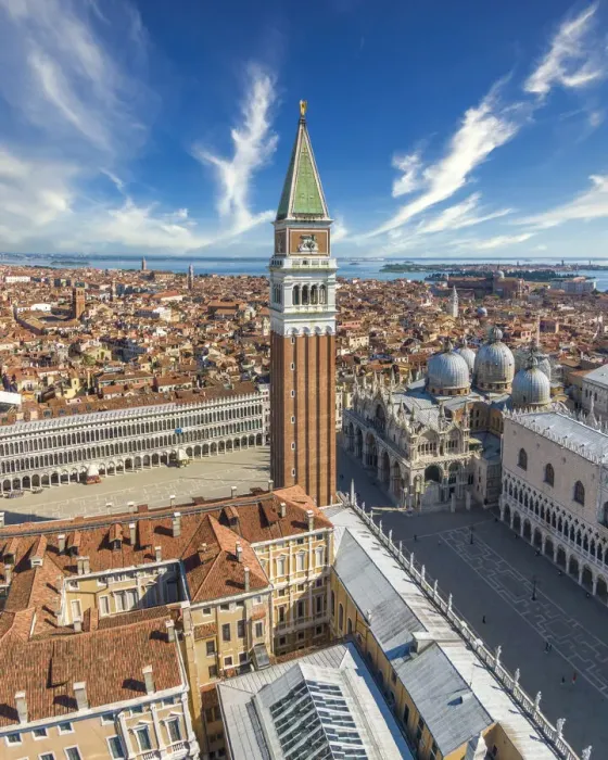 Framed Print : Italy, Veneto, Venice, Aerial view of St Marks square and city centre Framed Print : Italy, Veneto, Venice, Aerial view of St Marks square and city centre