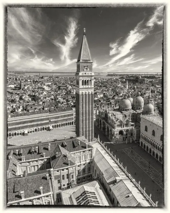 Framed Print : Italy, Veneto, Venice, Aerial view of St Marks square and city centre Framed Print : Italy, Veneto, Venice, Aerial view of St Marks square and city centre
