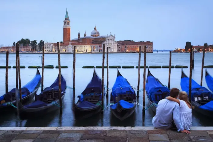 Framed Print : Italy, Veneto, Venice, Sestier of San Marco, Moored gondolas with San Giorgio Maggiore Framed Print : Italy, Veneto, Venice, Sestier of San Marco, Moored gondolas with San Giorgio Maggiore