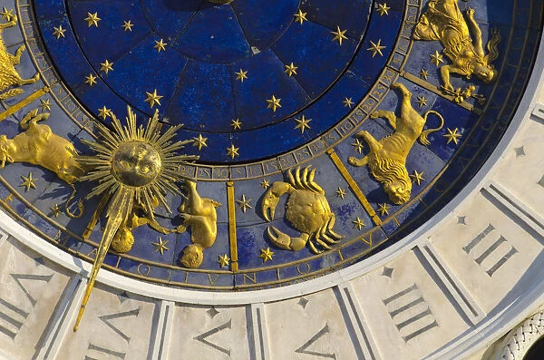 Italy, Veneto, Venice, St. Marks Square (Piazza San Marco), Astronomical Clock Tower