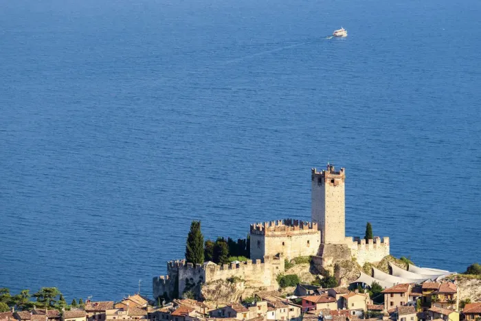 Framed Print : Italy. Veneto. Verona district. Lake Garda. Malcesine. Scaligero castle Framed Print : Italy. Veneto. Verona district. Lake Garda. Malcesine. Scaligero castle