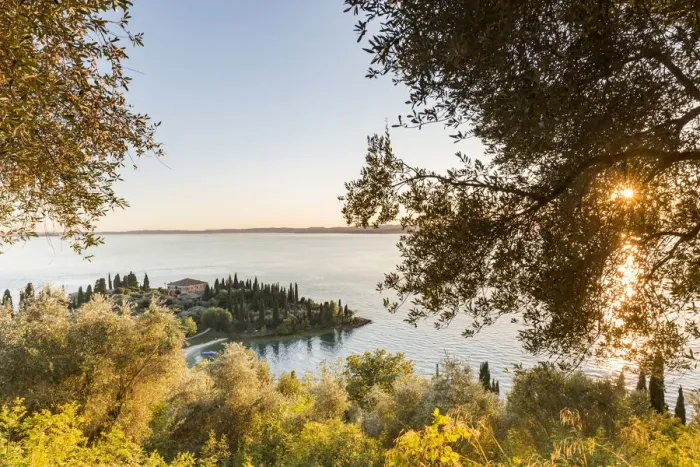 Framed Print : Italy. Veneto. Verona district. Lake Garda. Punta San Vigilio