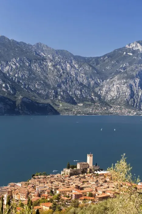 Framed Print : Italy. Veneto. Verona district. Lake Garda. Malcesine. Scaligero castle Framed Print : Italy. Veneto. Verona district. Lake Garda. Malcesine. Scaligero castle