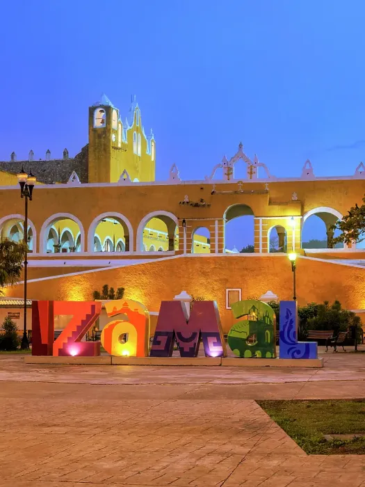 Framed Print : Izamal Letters at the Itzamna Park and Convent of San Antonio de Padua at dawn, Izamal, Yucatan State, Mexico Framed Print : Izamal Letters at the Itzamna Park and Convent of San Antonio de Padua at dawn, Izamal, Yucatan State, Mexico
