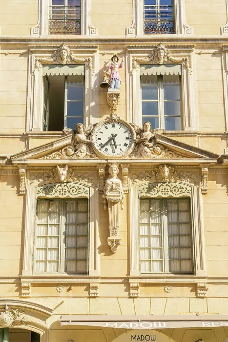 Framed Print : Jacquemart Clock, Place de L'Hotel de Ville, Nimes, Gard, France Framed Print : Jacquemart Clock, Place de L'Hotel de Ville, Nimes, Gard, France