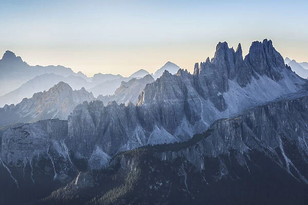 the jagged ridge of the Croda da Lago, group Pelmo Croda da Lago, Dolomites, Belluno