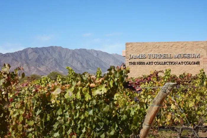 Framed Print : The James Turrel Museum'and the vineyards of the Bodega Coloma©winery Framed Print : The James Turrel Museum'and the vineyards of the Bodega Coloma©winery