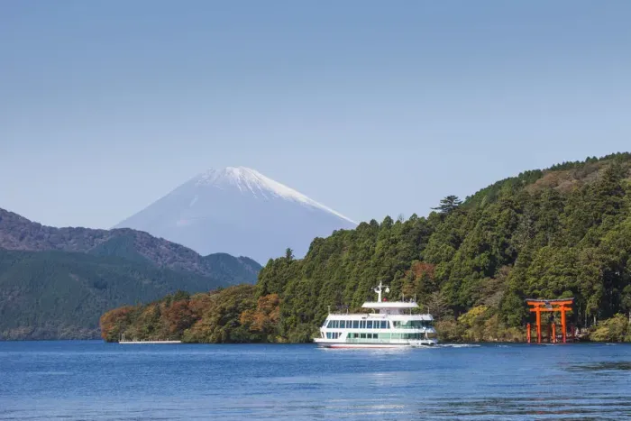 Framed Print : Japan, Honshu, Fuji-Hakone-Izu National Park, Lake Ashinoko, Sightseeing Tour Boat and Mt Framed Print : Japan, Honshu, Fuji-Hakone-Izu National Park, Lake Ashinoko, Sightseeing Tour Boat and Mt