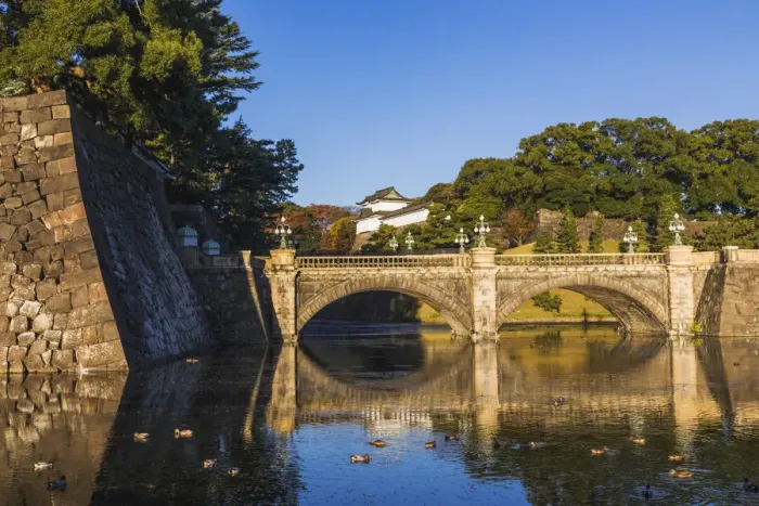 Framed Print : Japan, Honshu, Tokyo, Imperial Palace, Nijubashi Bridge