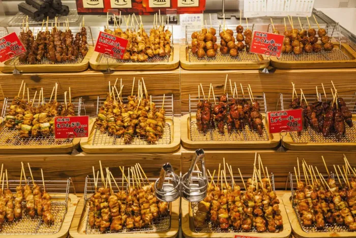 Framed Print : Japan, Honshu, Tokyo, Supermarket Display of Yakitori Framed Print : Japan, Honshu, Tokyo, Supermarket Display of Yakitori