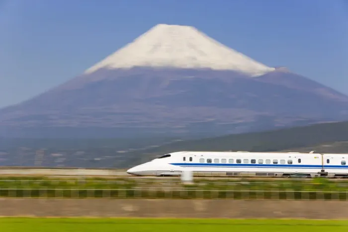 Framed Print : Japan, Houshu, Shinkansen (Bullet train) which reaches speeds of up to 300km / h passing Framed Print : Japan, Houshu, Shinkansen (Bullet train) which reaches speeds of up to 300km / h passing