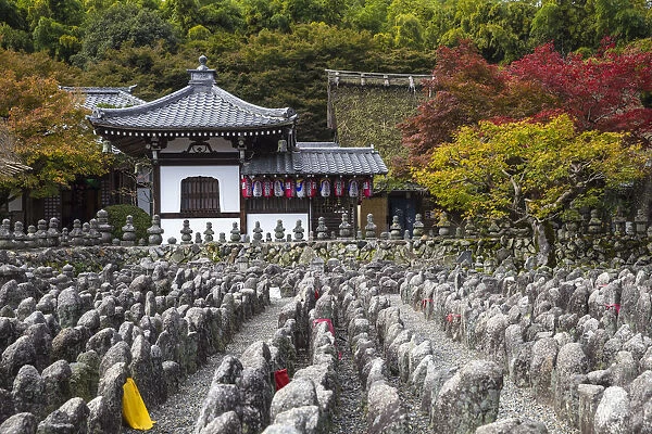 Japan, Kyoto, Arashiyama, Adashino Nenbutsu-Ji Temple, - Buddhist statues, representing