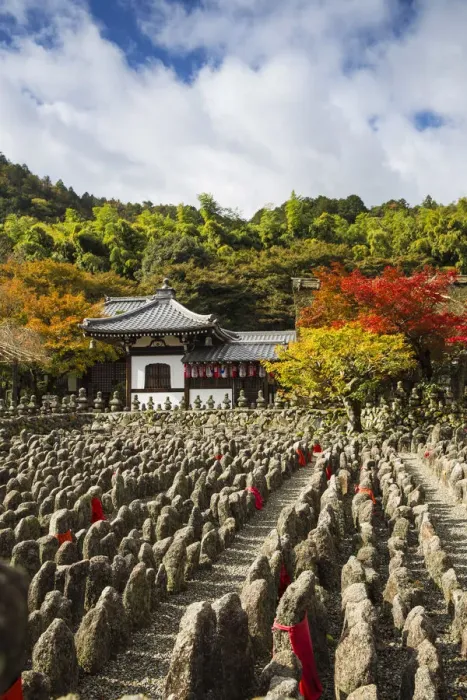 Framed Print : Japan, Kyoto, Arashiyama, Adashino Nenbutsu-Ji Temple, - Buddhist statues, representing Framed Print : Japan, Kyoto, Arashiyama, Adashino Nenbutsu-Ji Temple, - Buddhist statues, representing