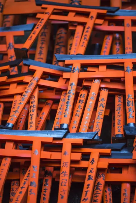 Framed Print : Japan, Kyoto, Fushimi Inari Shrine, vermilion torii gates, Donated and inscribed by Framed Print : Japan, Kyoto, Fushimi Inari Shrine, vermilion torii gates, Donated and inscribed by