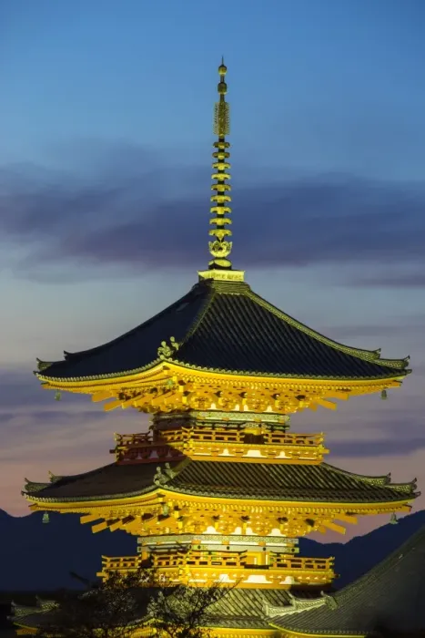 Framed Print : Japan, Kyoto, Higashiyama District, Kiyomizu-dera Temple, Three-storied Pagoda Framed Print : Japan, Kyoto, Higashiyama District, Kiyomizu-dera Temple, Three-storied Pagoda