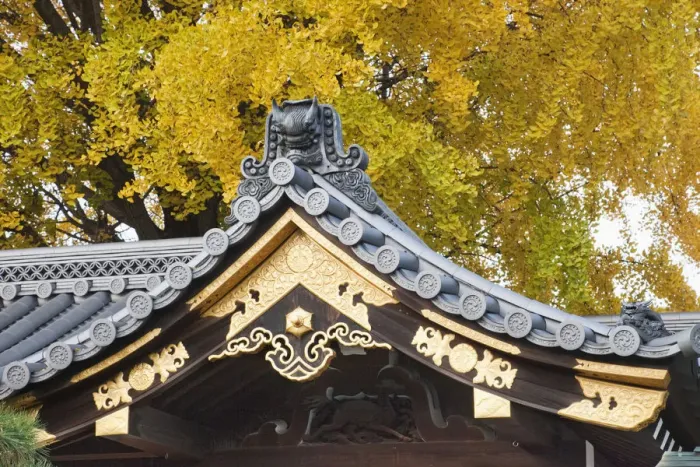 Framed Print : Japan, Kyoto, Nishi-Honganji Temple, Detail of Roof and Autumn Leaves Framed Print : Japan, Kyoto, Nishi-Honganji Temple, Detail of Roof and Autumn Leaves