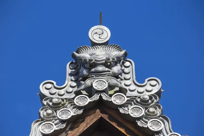 Framed Print : Japan, Kyoto, Temple roof tops at the entrance to Kinkaku-ji, -The Golden Pavilion Framed Print : Japan, Kyoto, Temple roof tops at the entrance to Kinkaku-ji, -The Golden Pavilion