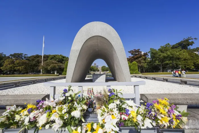 Framed Print : Japan, Kyushu, Hiroshima, Peace Memorial Park, Cenotaph for the A-Bomb Victims