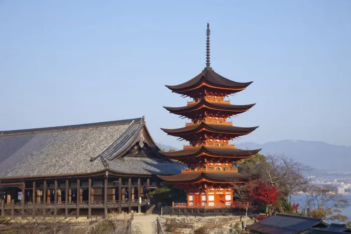 Framed Print : Japan, Miyajima Island, Hokoku Shrine, The Five Storied Pagoda and Senjokaku Hall Framed Print : Japan, Miyajima Island, Hokoku Shrine, The Five Storied Pagoda and Senjokaku Hall