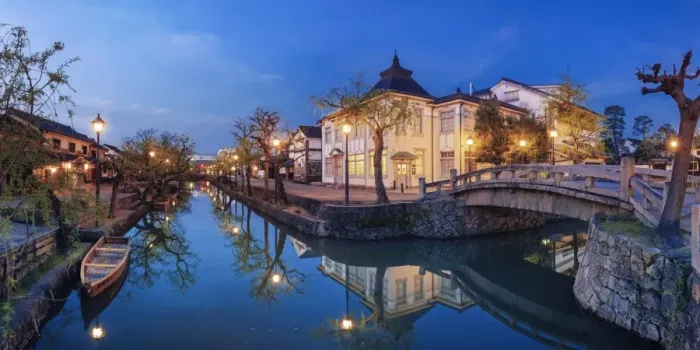 Framed Print : Japan, Okayama Prefecture, Kurashiki, traditional buildings in the Historic Bikan Quarter