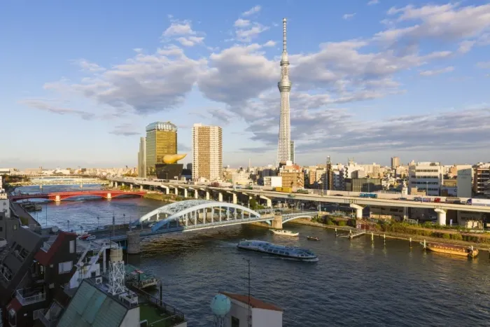 Framed Print : Japan, Tokyo, city skyline and Skytree on the Sumida River Framed Print : Japan, Tokyo, city skyline and Skytree on the Sumida River