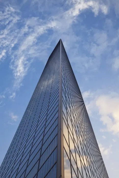 Framed Print : Japan, Tokyo, Shiodome, Dentsu Tower Building, Architect Jean Nouvel