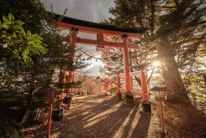 Framed Print : Japan, Yamanashi Prefecture, Fujiyoshida, Yamanashi, Otorii Gate of Niikurayama Sengen Park and Mt. Fuji Framed Print : Japan, Yamanashi Prefecture, Fujiyoshida, Yamanashi, Otorii Gate of Niikurayama Sengen Park and Mt. Fuji