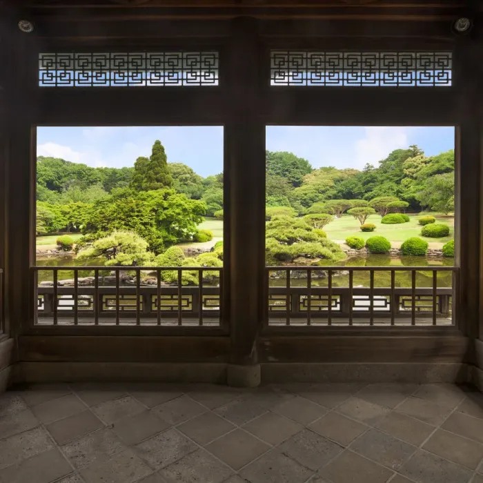 Framed Print : Japanese garden at the Shinjuku gyoen, Tokyo, Japan