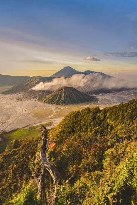 Framed Print : Java, Indonesia, South East Asia. High angle view of Mount Bromo at sunrise