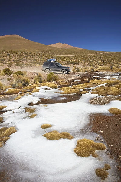 Jeep on the Altiplano, Potosi Department, Bolivia