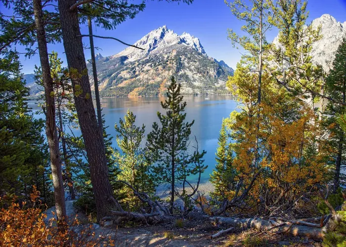 Framed Print : Jenny Lake in Autumn Grand Teton National Park Wyoming, USA