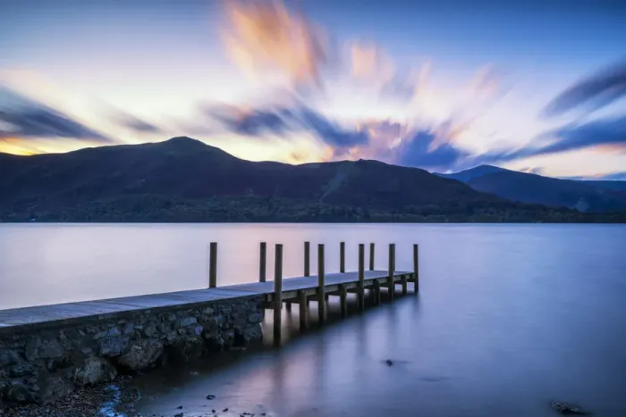 Framed Print : Jetty on Derwent Water, Lake District National Park, Cumbria, England Framed Print : Jetty on Derwent Water, Lake District National Park, Cumbria, England