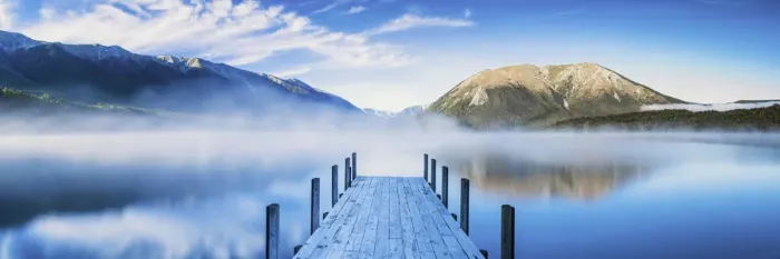 Framed Print : Jetty in Mist, Lake Rotoiti, New Zealand Framed Print : Jetty in Mist, Lake Rotoiti, New Zealand