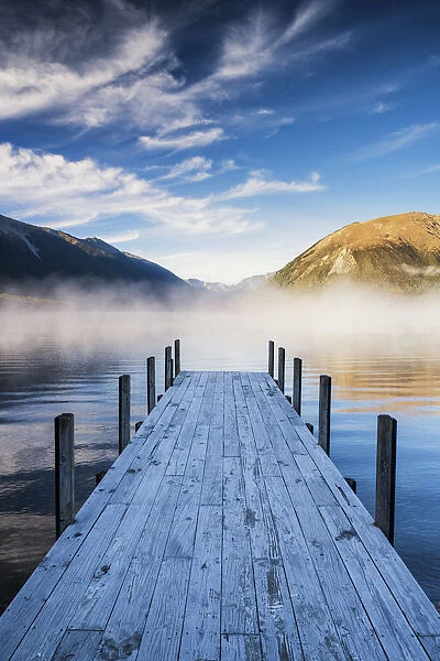 Jetty in Mist, Lake Rotoiti, New Zealand