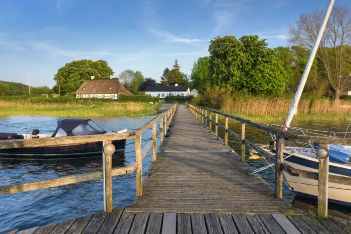 Framed Print : Jetty on the river Schlei in Sieseby, Baltic fjord, Baltic Sea, Schleswig Holstein Framed Print : Jetty on the river Schlei in Sieseby, Baltic fjord, Baltic Sea, Schleswig Holstein