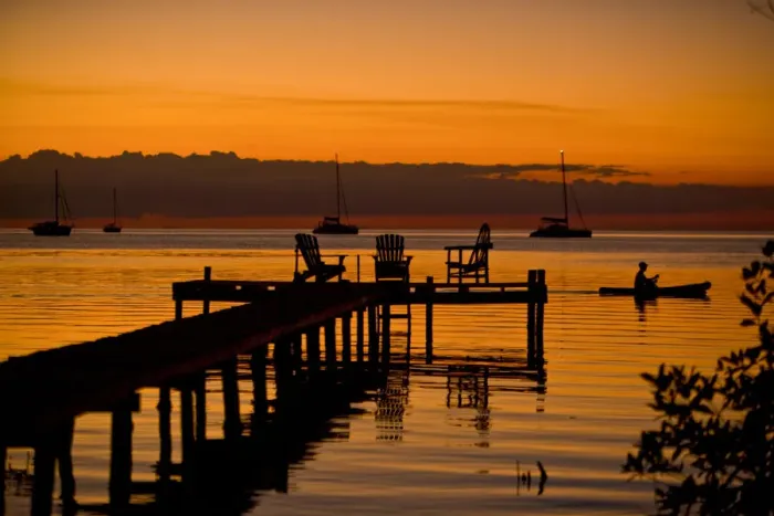 Framed Print : Jetty at sunset, Caye Caulker, Belize Framed Print : Jetty at sunset, Caye Caulker, Belize
