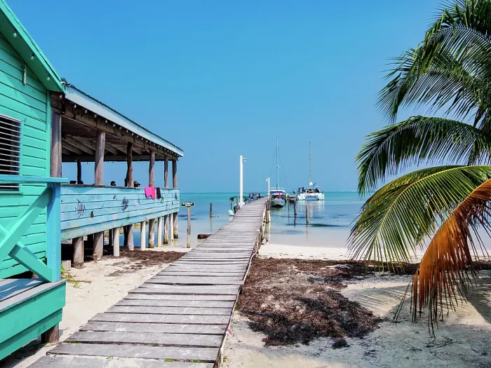 Framed Print : Jetty at the waterfront of Caye Caulker, Belize District, Belize Framed Print : Jetty at the waterfront of Caye Caulker, Belize District, Belize