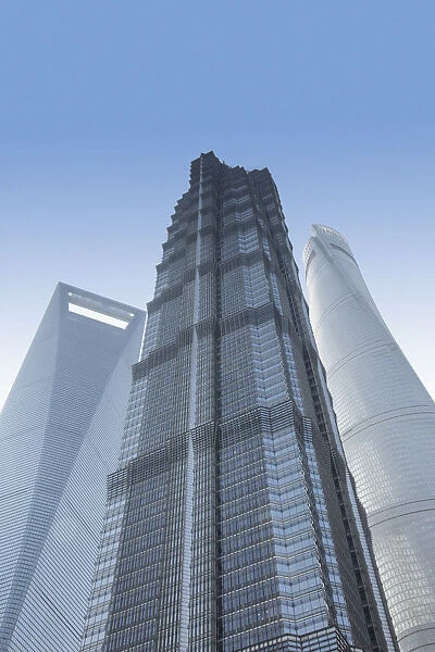 Jin Mao Tower, Shanghai Tower and Shanghai World Finance Center, Lujiazui, Pudong