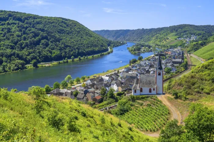 Framed Print : Johannes church with Hatzenport, Mosel valley, Rhineland-Palatinate, Germany Framed Print : Johannes church with Hatzenport, Mosel valley, Rhineland-Palatinate, Germany