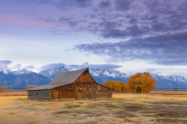 John Moulton historic barn, Mormon Row, Grand Teton National Park, Wyoming, USA
