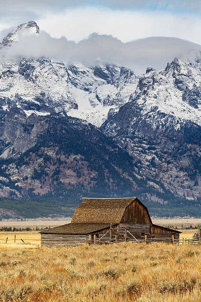John Moulton historic barn, Mormon Row, Grand Teton National Park, Wyoming, USA