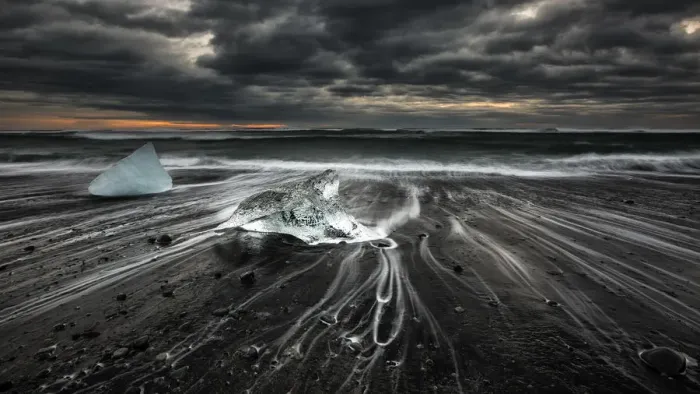 Framed Print : Jokulsarlon balck beach, Southern Iceland Framed Print : Jokulsarlon balck beach, Southern Iceland