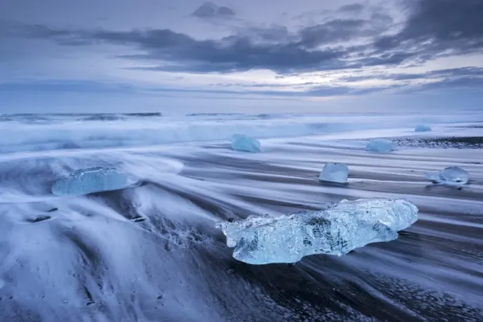 Framed Print : Jokulsarlon ice beach in Southern Iceland, Europe