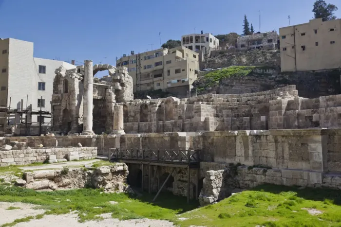 Framed Print : Jordan, Amman, ruins of Roman-era Nymphaeum