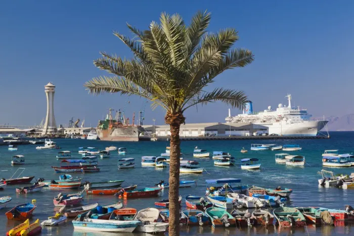Framed Print : Jordan, Aqaba, Port of Aqaba Framed Print : Jordan, Aqaba, Port of Aqaba