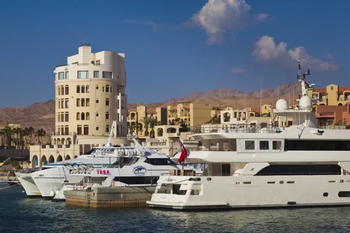 Framed Print : Jordan, Aqaba, Tala Harbor development, marina Framed Print : Jordan, Aqaba, Tala Harbor development, marina