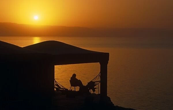 Jordan, Dead Sea, Mujub Nature Reserve. Operated by Jordans Royal Society for the Conservation of Nature (RSCN), the Mujib Chalets overlook the